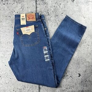 Levi's 501 High Rise Straight Leg Button Fly Blue 100% Cotton Size 34x32 NWT